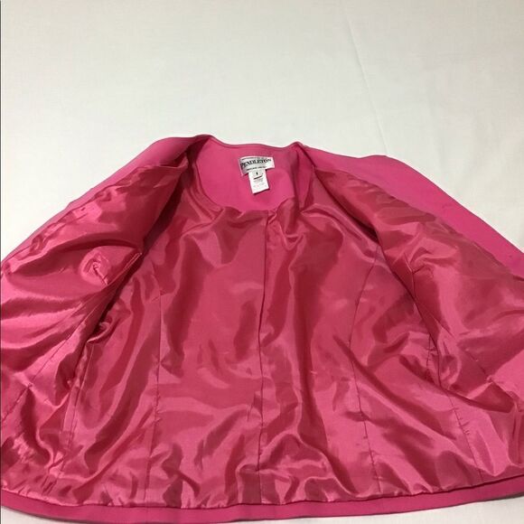 Pendleton Pink Collarless Blazer Blossom & Butterflies Stretch Button Down New - Picture 10 of 10